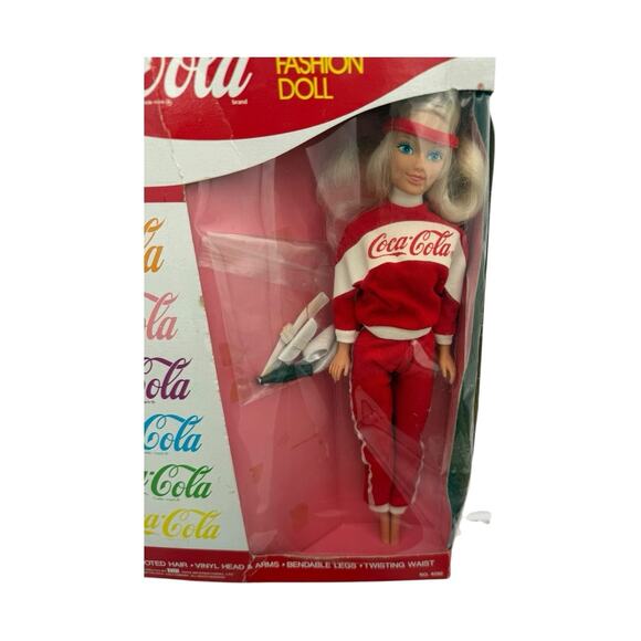 Vtg RARE Coca-Cola 1986 Active Sportswear Fashion Doll w Coke Bottle Red White - Picture 1 of 11